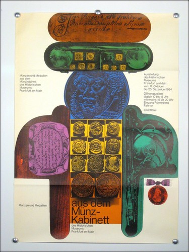 Ausstellungs plakat münzen - ausstellungs,