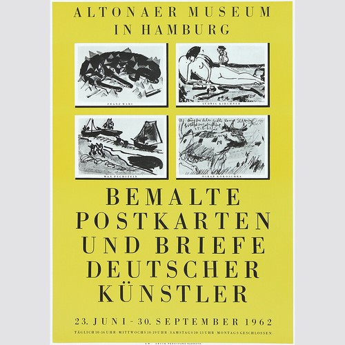 Bemalte postkarten und - postkarten,
